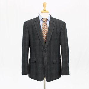 Tommy Hilfiger 48R Gray Check 2-Button Sport Coat Blazer Jacket V356